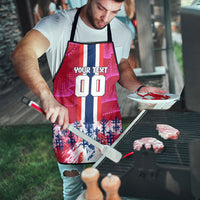 Personalized Norway Football Apron Viking Lion Soccer Mascot - Nordic Longship And Mountain Landscape