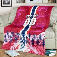 Personalized Norway Football Blanket Viking Lion Soccer Mascot - Nordic Longship And Mountain Landscape