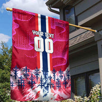 Personalized Norway Football Garden Flag Viking Lion Soccer Mascot - Nordic Longship And Mountain Landscape
