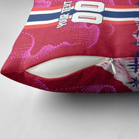 Personalized Norway Football Pillow Cover Viking Lion Soccer Mascot - Nordic Longship And Mountain Landscape