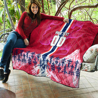 Personalized Norway Football Quilt Viking Lion Soccer Mascot - Nordic Longship And Mountain Landscape