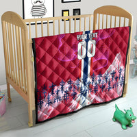 Personalized Norway Football Quilt Viking Lion Soccer Mascot - Nordic Longship And Mountain Landscape