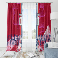 Personalized Norway Football Window Curtain Viking Lion Soccer Mascot - Nordic Longship And Mountain Landscape