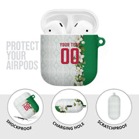 Personalized Algeria Football Desert Fox AirPods Case Desert Fox Mascot Soccer Art With Floral Jasmine And Flag