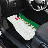 Personalized Algeria Football Desert Fox Car Mats Desert Fox Mascot Soccer Art With Floral Jasmine And Flag