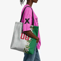 Personalized Algeria Football Desert Fox Tote Bag Desert Fox Mascot Soccer Art With Floral Jasmine And Flag