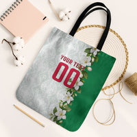 Personalized Algeria Football Desert Fox Tote Bag Desert Fox Mascot Soccer Art With Floral Jasmine And Flag