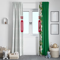 Personalized Algeria Football Desert Fox Window Curtain Desert Fox Mascot Soccer Art With Floral Jasmine And Flag