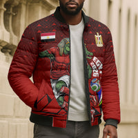 Personalized Egypt Soccer Crocodile Mascot Bomber Puffer Jacket Egyptian Pyramid Football Cultural Graphic Art