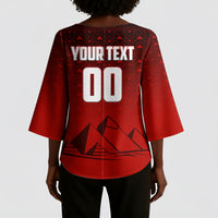 Personalized Egypt Soccer Crocodile Mascot Kimono Sleeve Blouse Egyptian Pyramid Football Cultural Graphic Art