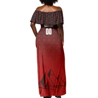 Personalized Egypt Soccer Crocodile Mascot Off Shoulder Maxi Dress Egyptian Pyramid Football Cultural Graphic Art