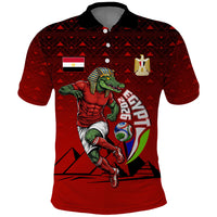 Personalized Egypt Soccer Crocodile Mascot Polo Shirt Egyptian Pyramid Football Cultural Graphic Art