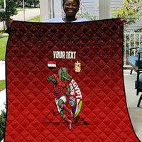 Personalized Egypt Soccer Crocodile Mascot Quilt Egyptian Pyramid Football Cultural Graphic Art