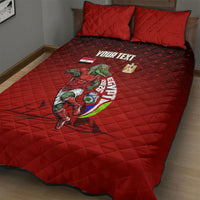 Personalized Egypt Soccer Crocodile Mascot Quilt Bed Set Egyptian Pyramid Football Cultural Graphic Art