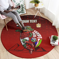 Personalized Egypt Soccer Crocodile Mascot Round Carpet Egyptian Pyramid Football Cultural Graphic Art