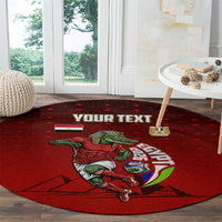Personalized Egypt Soccer Crocodile Mascot Round Carpet Egyptian Pyramid Football Cultural Graphic Art