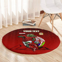 Personalized Egypt Soccer Crocodile Mascot Round Carpet Egyptian Pyramid Football Cultural Graphic Art