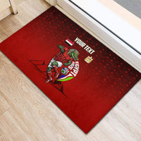 Personalized Egypt Soccer Crocodile Mascot Rubber Doormat Egyptian Pyramid Football Cultural Graphic Art