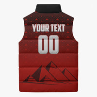 Personalized Egypt Soccer Crocodile Mascot Sleeveless Puffer Jacket Egyptian Pyramid Football Cultural Graphic Art
