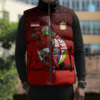 Personalized Egypt Soccer Crocodile Mascot Sleeveless Puffer Jacket Egyptian Pyramid Football Cultural Graphic Art