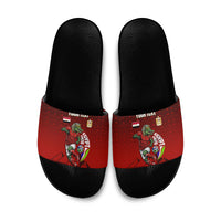 Personalized Egypt Soccer Crocodile Mascot Slide Sandals Egyptian Pyramid Football Cultural Graphic Art