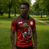 Personalized Egypt Soccer Crocodile Mascot Zipper Polo Shirt Egyptian Pyramid Football Cultural Graphic Art