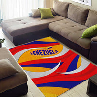 Venezuela Area Rug with Yellow Red Blue Flag Stripe Wave Spirit