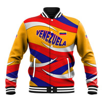 Venezuela Baseball Jacket with Yellow Red Blue Flag Stripe Wave Spirit