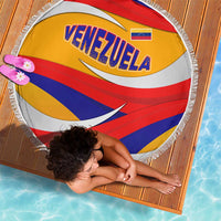 Venezuela Beach Blanket with Yellow Red Blue Flag Stripe Wave Spirit