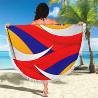 Venezuela Beach Blanket with Yellow Red Blue Flag Stripe Wave Spirit