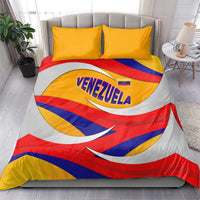 Venezuela Bedding Set with Yellow Red Blue Flag Stripe Wave Spirit