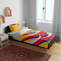 Venezuela Bedding Set with Yellow Red Blue Flag Stripe Wave Spirit