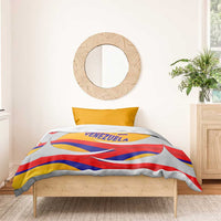 Venezuela Bedding Set with Yellow Red Blue Flag Stripe Wave Spirit