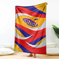 Venezuela Blanket with Yellow Red Blue Flag Stripe Wave Spirit