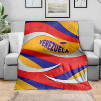 Venezuela Blanket with Yellow Red Blue Flag Stripe Wave Spirit
