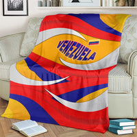 Venezuela Blanket with Yellow Red Blue Flag Stripe Wave Spirit