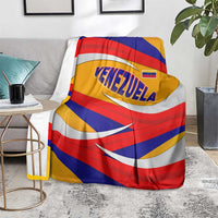 Venezuela Blanket with Yellow Red Blue Flag Stripe Wave Spirit