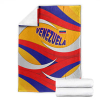 Venezuela Blanket with Yellow Red Blue Flag Stripe Wave Spirit