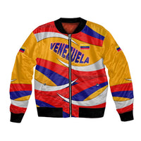 Venezuela Bomber Jacket with Yellow Red Blue Flag Stripe Wave Spirit