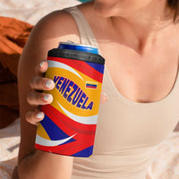 Venezuela 4 in 1 Can Cooler Tumbler with Yellow Red Blue Flag Stripe Wave Spirit