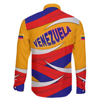 Venezuela Family Matching Off The Shoulder Long Sleeve Dress and Hawaiian Shirt with Yellow Red Blue Flag Stripe Wave Spirit