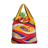 Venezuela Grocery Bag with Yellow Red Blue Flag Stripe Wave Spirit