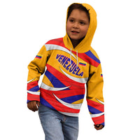Venezuela Kid Hoodie with Yellow Red Blue Flag Stripe Wave Spirit