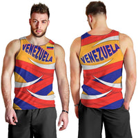 Venezuela Men Tank Top with Yellow Red Blue Flag Stripe Wave Spirit