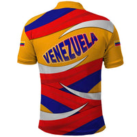 Venezuela Polo Shirt with Yellow Red Blue Flag Stripe Wave Spirit