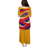 Venezuela Puletasi with Yellow Red Blue Flag Stripe Wave Spirit