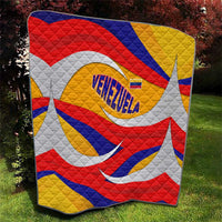 Venezuela Quilt with Yellow Red Blue Flag Stripe Wave Spirit