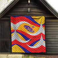 Venezuela Quilt with Yellow Red Blue Flag Stripe Wave Spirit