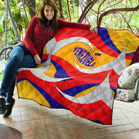 Venezuela Quilt with Yellow Red Blue Flag Stripe Wave Spirit