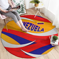 Venezuela Round Carpet with Yellow Red Blue Flag Stripe Wave Spirit